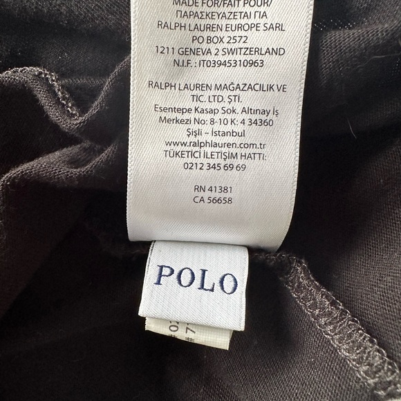Men’s Large Black Ralph Lauren Polo Cotton V Neck Short Sleeve Tee-Shirt - Picture 6 of 6